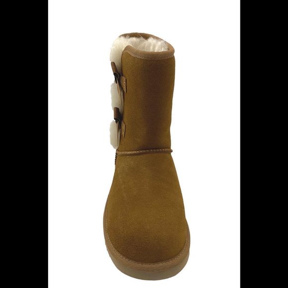 Koolaburra by UGG Suede Bow Short Boots Victoria Chestnut - Medium - Picture 3 of 4
